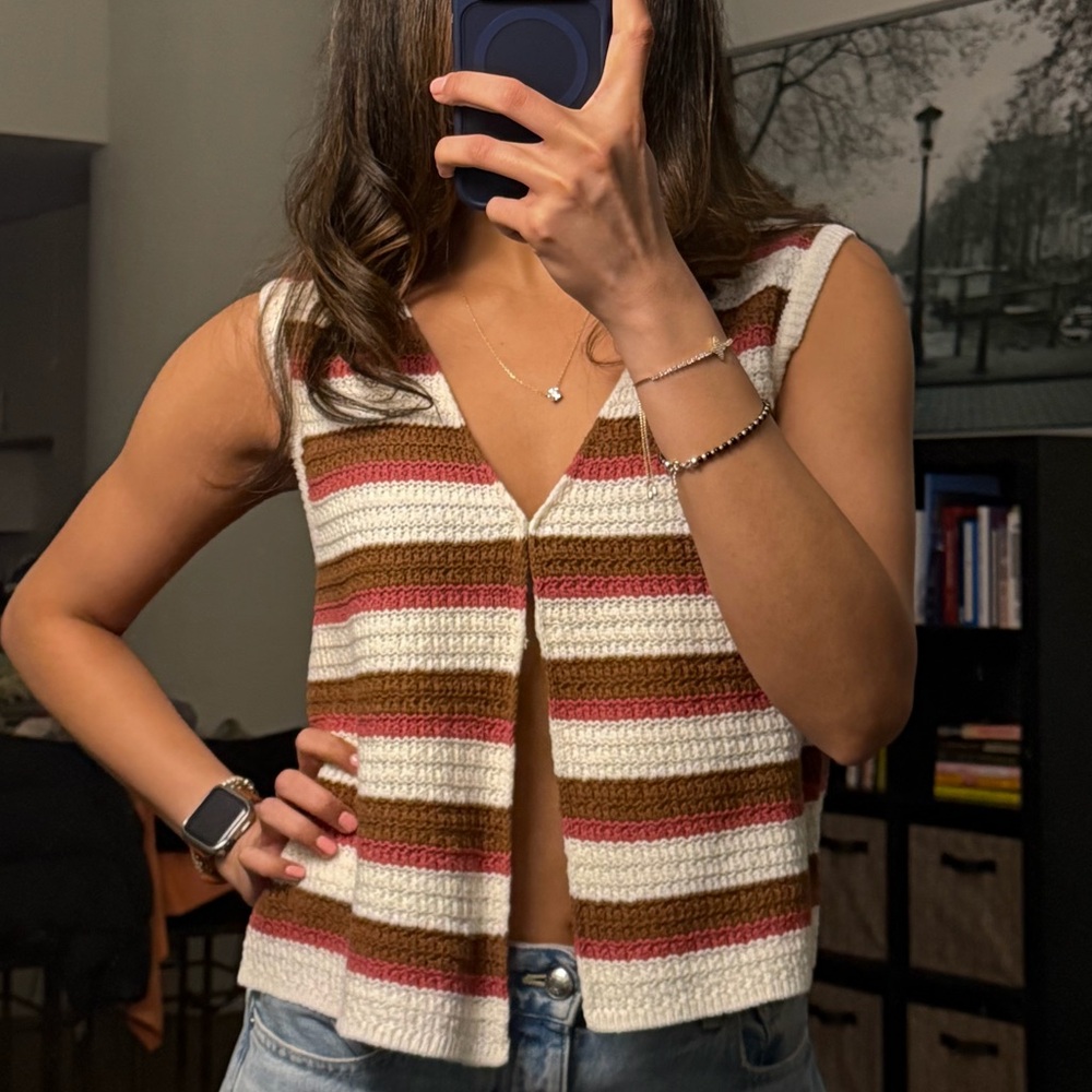 Striped Knit Vest